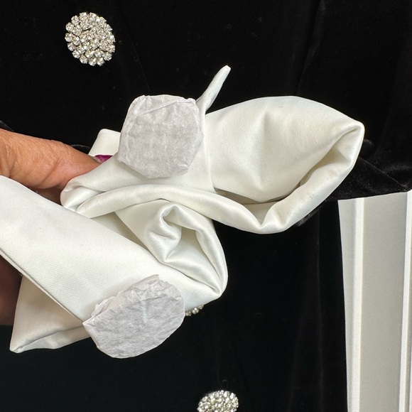 Nico V-neck Diamante Slit black Velvet Maxi Dress by size Small - Picture 5 of 8